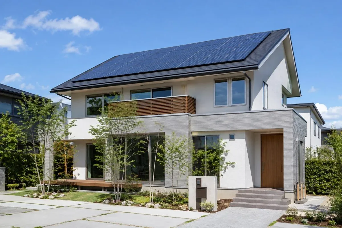 屋根に太陽光パネルを設置した住宅のイメージ